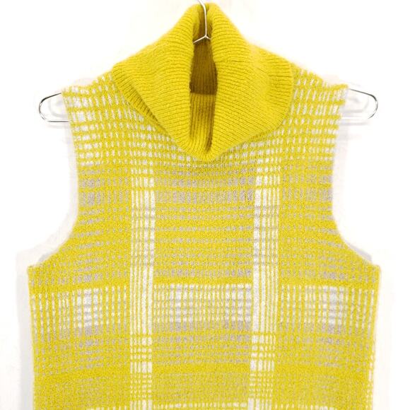 The Limited Sweater Women Medium Yellow Sleeveless Cowl Neck Hi Low Hem Pullover - Picture 2 of 10